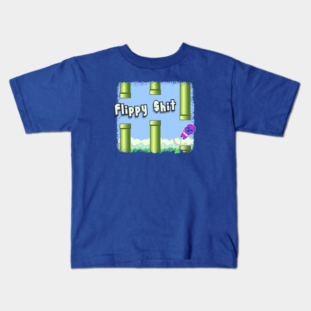 Flippy Shit Kids T-Shirt by wrasslebox